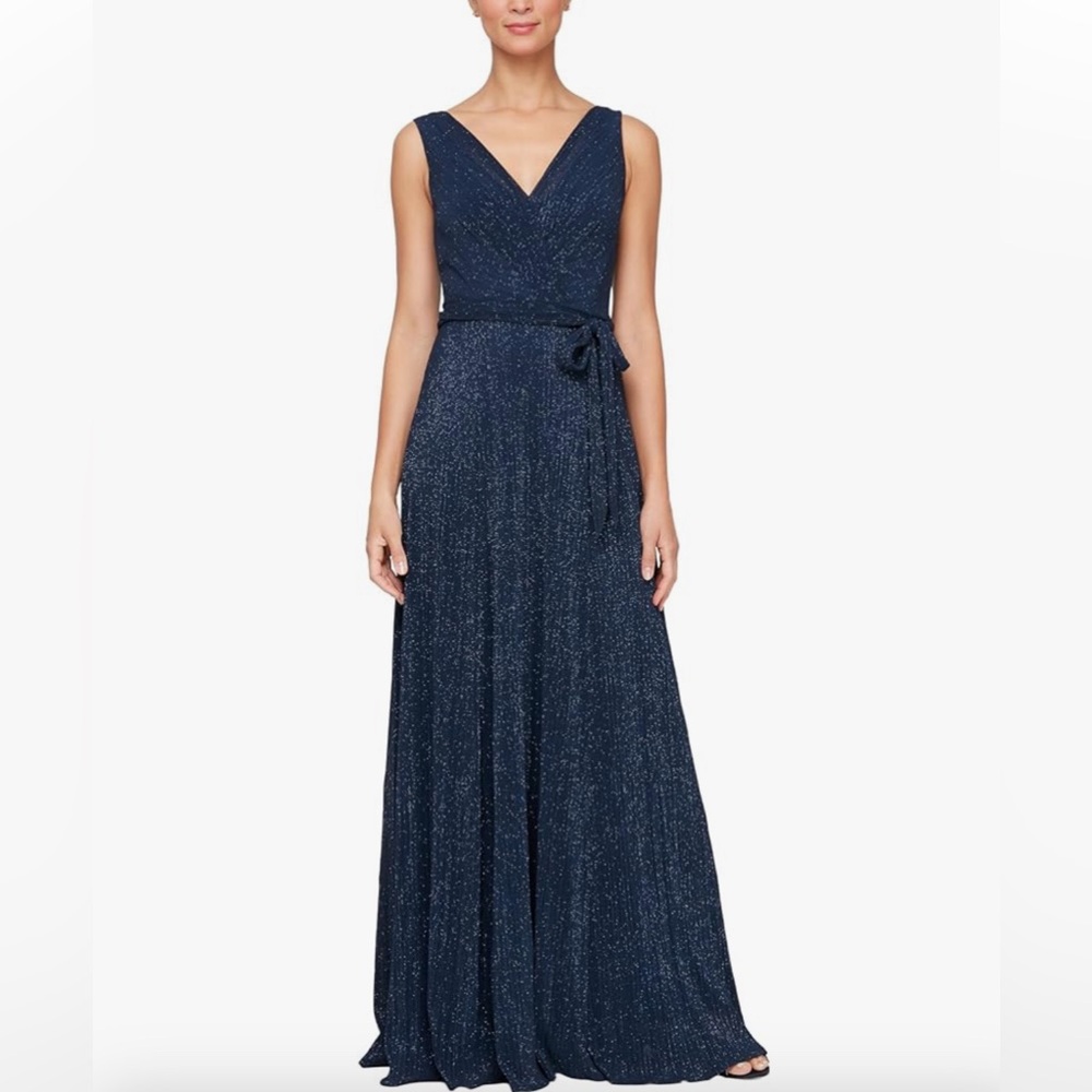 Alex Evenings formal dress navy sparkle